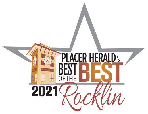 Recognized for th12th year in a row as the best dental office in Rocklin by the readers of The Placer Herald.