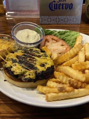 Burger and fries