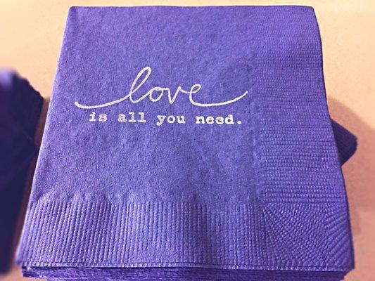 Hand stamped cocktail napkins