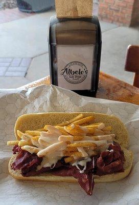 Corned Beef Melt Topped With Crispy Fries & Cheddar Cheese Sauce