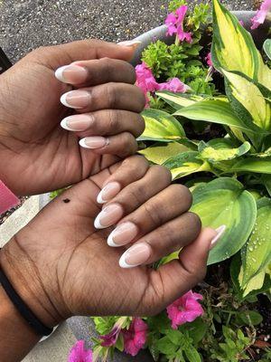 French tip almond nails