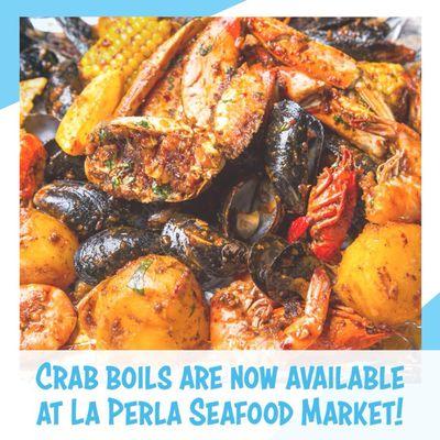 We are excited to now offer crab boils at La Perla Seafood Market. Stop in today!