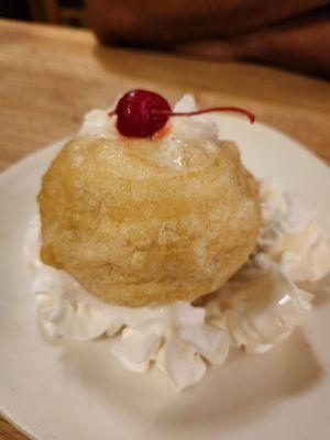 Fried green tea ice cream