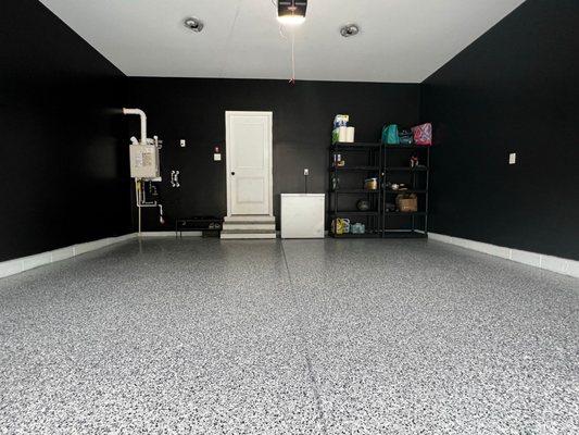 Epoxy based floor application and ceiling and walls makeover