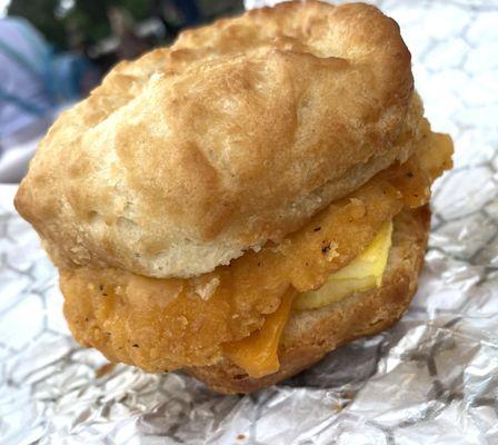 Breakfast Biscuit Sandwich with Cheddar