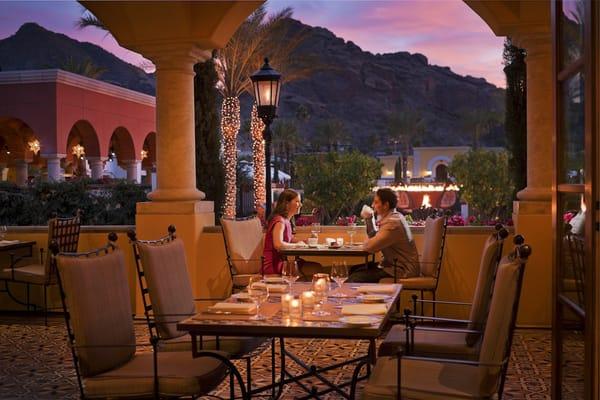 Prado Patio with sunset views over Camelback Mountain