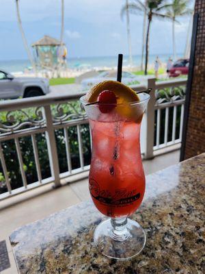 Drinks overlooking beach