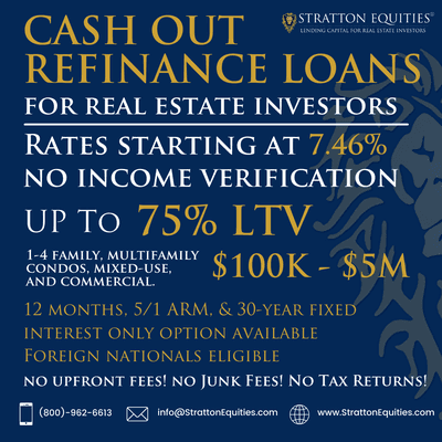 Cash Out No-Doc Loans Rates starting at 7.46%. Up to 75% LTV. APPLY NOW!