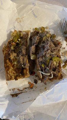 This is supposed to be a Cheesesteak 12" but this sandwich was absolutely terrible.