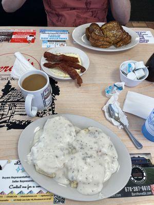 Biscuits & Gravy, Coffee, Viva la French Toast