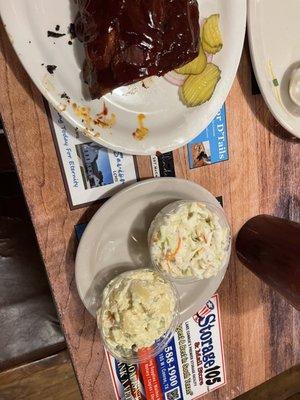 Coleslaw and potato salad