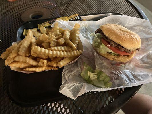 Double Cheeseburger with fries