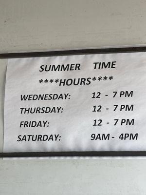 Summer Hours.