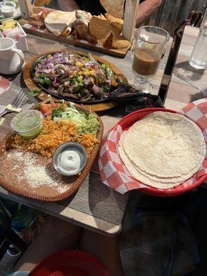 Steak fajitas (excellent)