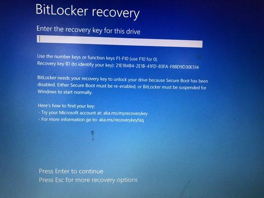 Bitlocker can automatically lock you out of your laptop GeekSquad Rescued me‼