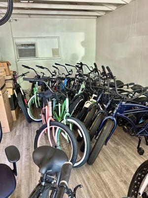 Plenty of eBikes for rent.