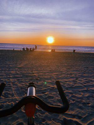 Sunset spin class on the beach!