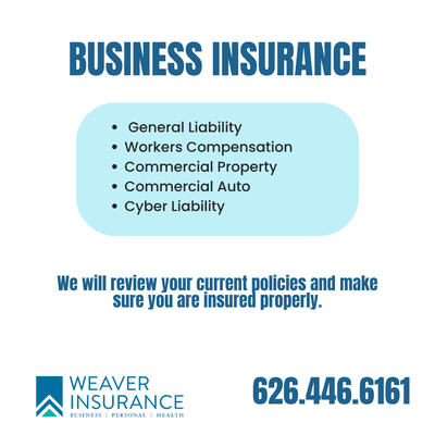 Give us a call to help you with your business insurance.