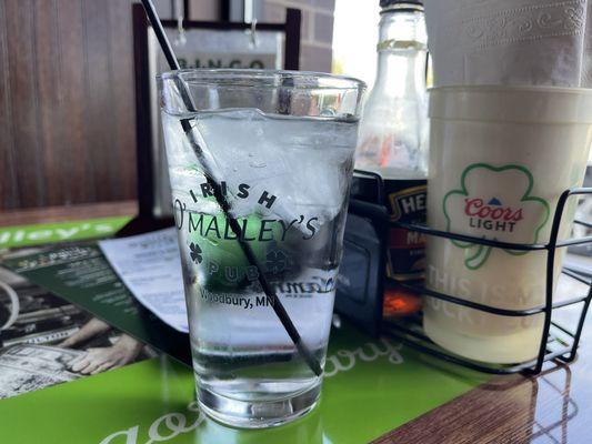 Water with table decorations