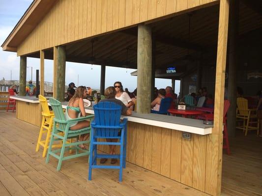 New outdoor bar. Liquor,wine, and lots of draft beer.