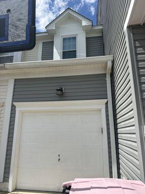 Garage and upper window