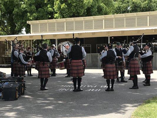 One of the many pipe bands