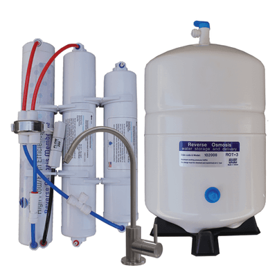 The Most Compact Reverse Osmosis System With Up to 75 GPD Water Production. 5 Stage Filtration in 3 Stage Setup.