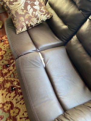 This is the loveseat I bought from Ideal. Very bad quality.