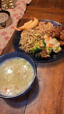 The meal, all plated up at home.