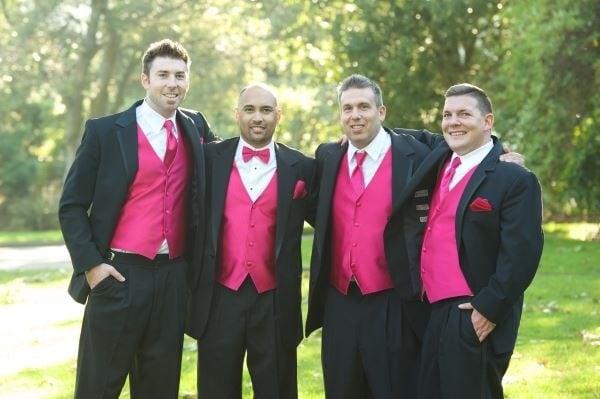 Groom and groomsmen in suits!