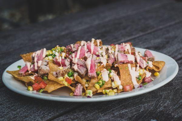 Tuna Nachos are the perfect happy hour indulgence!