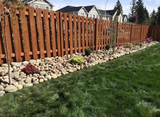 Fencing with Rock Bed