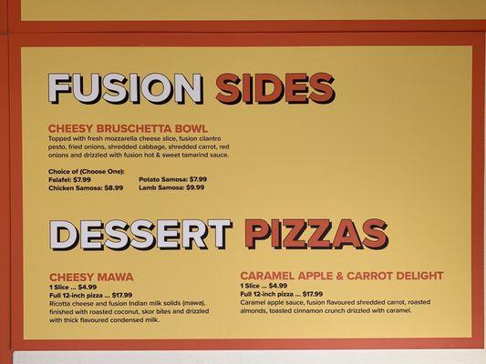 Sides & Dessert Menu