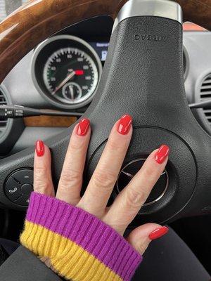 My real nails with SNS, in red; what else is there?