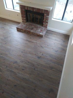 New baseboard and engineered flooring