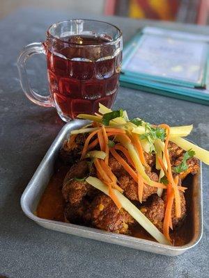 Buffalo cauliflower and blackberry cider