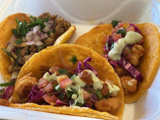 Street taco and shrimp tacos