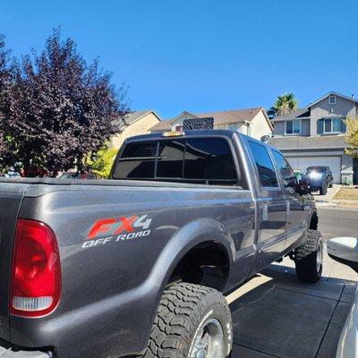 Ford F250-Tinted the entire back windows @ 5%...