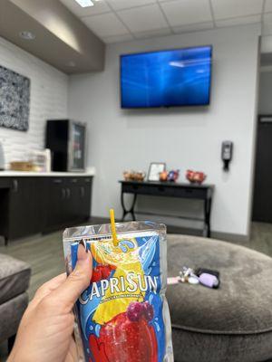 Waiting area with CapriSun