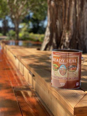 Ready Seal is a great way to protect you wood decks, siding & fences. Also ads depth and color to accent you surroundings.