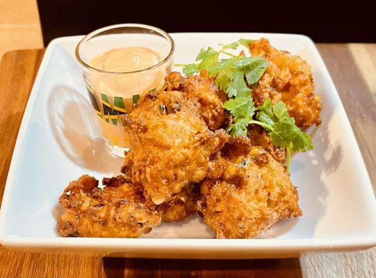 Crispy corn fritters