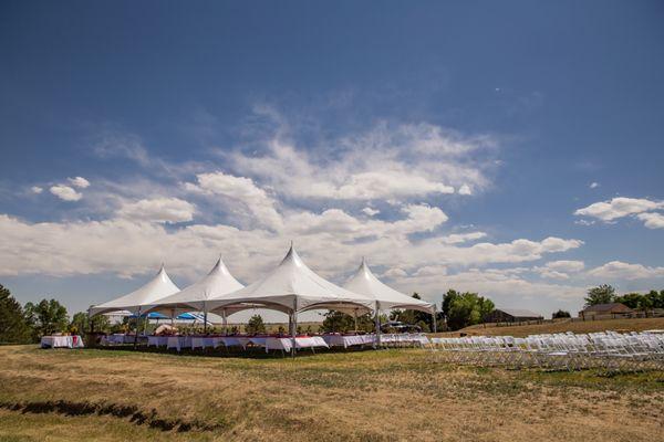 4 Canopy Tents in L Shape