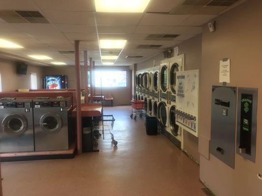 Inside laundromat