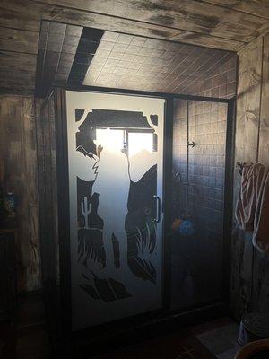 Custom shower door