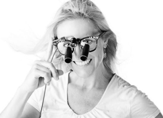 Dr. Jill Shelton Wagers, sporting the latest in dental loupes fashion...