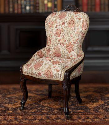 Antique chair reupholstery.