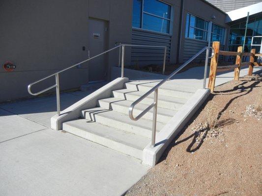 Stainless steel handrail.