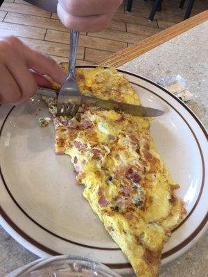 Meat omelette minus cheese.