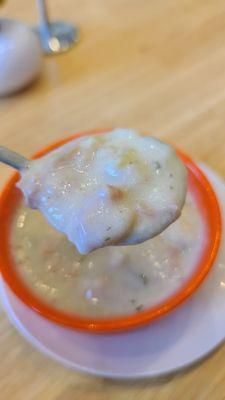 Close-Up of the  Cup New England Clam Chowder ($6)  09-08-2023