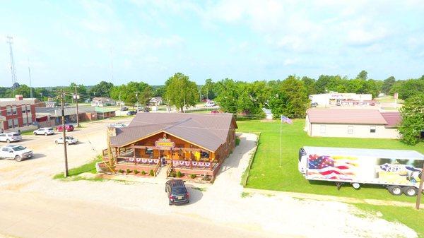 Tipps loves America! Drone shot with the Trailer honoring America's veterans!